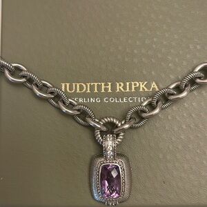Judith Ripka Sterling Silver Amethyst Enhancer/Pendant